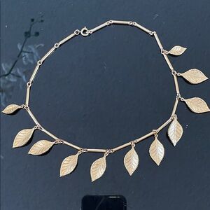 Vintage Gold Leaf Necklace